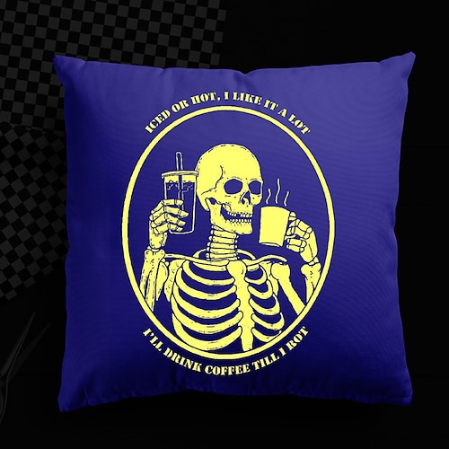 

Halloween UV Reactive Print Cushion Cover 1PC Skull Soft Decorative Square Throw Pillow Cover Cushion Case Pillowcase for Bedroom Livingroom Superior Quality Machine Washable Indoor Cushion for Sofa Couch Bed Chair