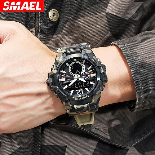 

SMAEL Sport Watch Quartz Wristwatches 50M Waterproof Watches Stopwatch Big Dial Clock For Male 1805 Men Watches Digital relogio