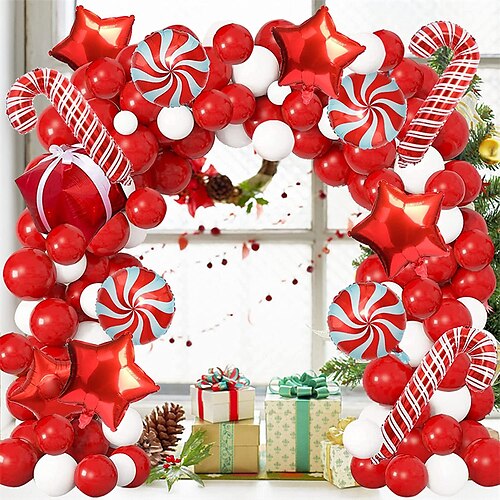 

1 set Christmas Solid Color Stars Festival / Party Balloon for Gift Decoration Party 10 inch Aluminum Emulsion