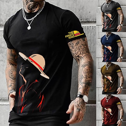 

Inspired by One Piece Monkey D. Luffy T-shirt Cartoon Manga Anime Classic Street Style T-shirt For Men's Women's Unisex Adults' 3D Print 100% Polyester