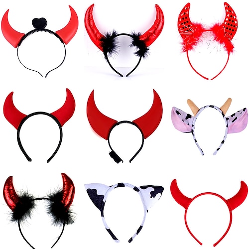 

Funny Devil Ears Headband Horns Ear Children Headbands Halloween Party Adults Decoration Props