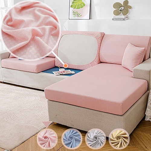 

Seat Cushion Cover Solid Color Jacquard Polyester Slipcovers