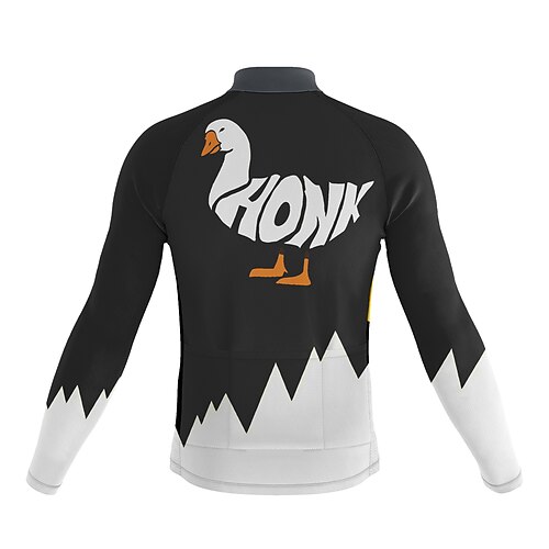 

21Grams Men's Cycling Jersey Long Sleeve Bike Top with 3 Rear Pockets Mountain Bike MTB Road Bike Cycling Breathable Quick Dry Moisture Wicking Reflective Strips Black Yellow Animal Honk Your Horn