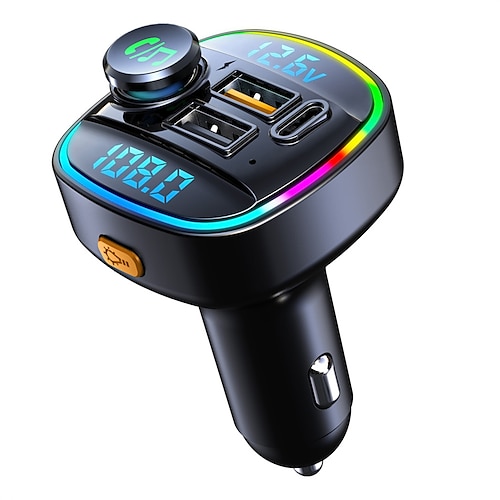 

Transmisor FM Bluetooth 50 manos libres modulador de Radio para coche reproductor MP3 con adaptador de carga sper rpida USB de 225 W