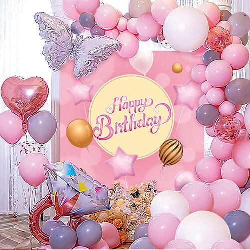 

1 set Birthday Happy Birthday Festival / Party Banner Garland Balloon for Gift Decoration Party 18 inch Emulsion