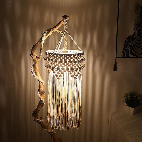 

Macrame Lamp Shade Boho Hanging Pendant Light Cover Modern Office Bedroom Living Room Nursery Dorm Room Bohemian Home Decor