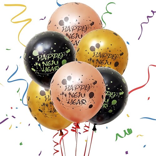 

100 PCS New Year Happy Birthday Festival / Party Balloon for Gift Decoration Party Waterproof 12 inch Emulsion