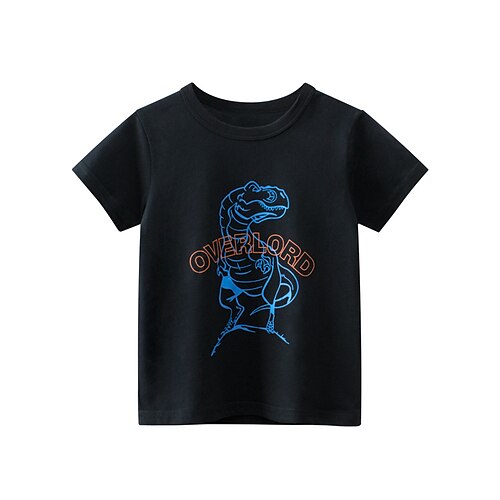 

Kids Boys T shirt Cartoon School Short Sleeve Active 3-6 Years Spring Black