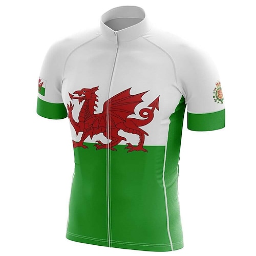 

21Grams Men's Cycling Jersey Short Sleeve Bike Top with 3 Rear Pockets Mountain Bike MTB Road Bike Cycling Breathable Quick Dry Moisture Wicking Reflective Strips Green UK Polyester Spandex Sports