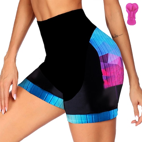 

21Grams Women's Bike Shorts Cycling Shorts Bike Padded Shorts / Chamois Bottoms Mountain Bike MTB Road Bike Cycling Sports Geometic 3D Pad Cycling Breathable Quick Dry Red Blue Polyester Spandex