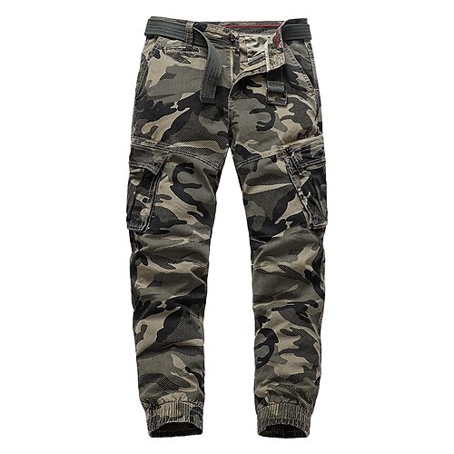 

Men's Cargo Pants Trousers Zipper Pocket Camouflage Graphic Prints Comfort Breathable Full Length Daily Holiday Streetwear Sports Fashion turmeric Black Micro-elastic