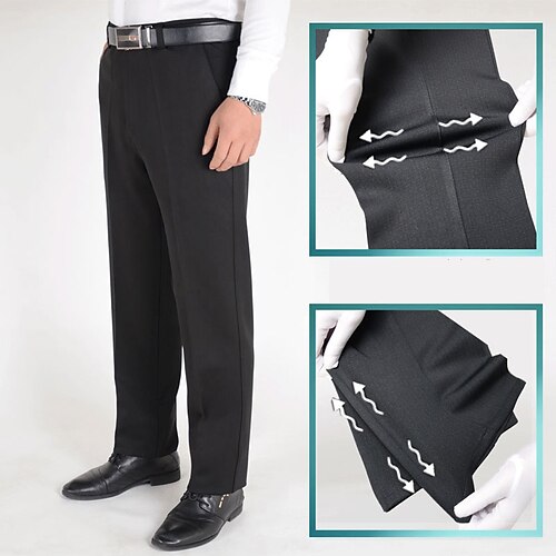 

Men's Dress Pants Chinos Trousers Pocket Solid Color Comfort Breathable Business Casual Daily Fashion Formal Black Dusty Blue Stretchy