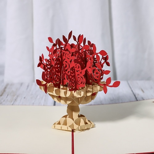 

1pcs New Year Tree 3D Pop-Up Cards Greeting Cards for Gift Decoration Party 3D 5.95.9 inch Paper