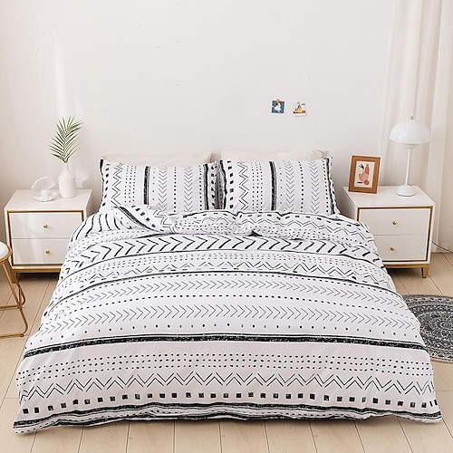 

3-Piece Duvet Cover Set Hotel Bedding Sets Comforter Cover Include 1 Duvet Cover, 2 Pillowcases for Double/Queen/King(1 Pillowcase for Twin/Single)