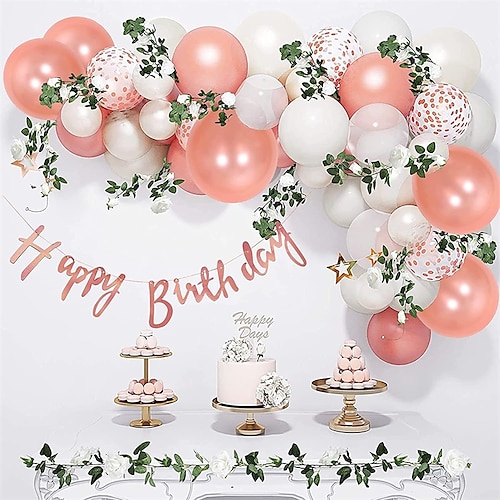 

1 set Birthday Happy Birthday Festival / Party Banner Garland Balloon for Gift Decoration Party 12 inch Emulsion