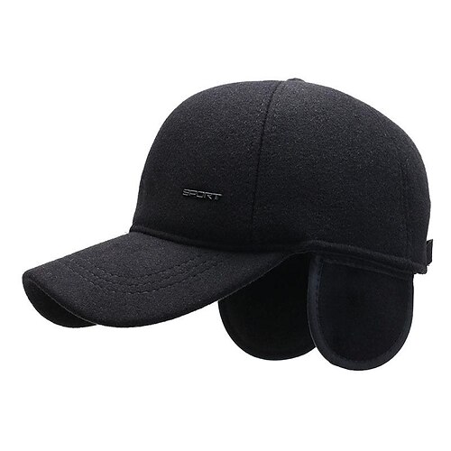 

Men's Hat Baseball Cap Black Grey Classic Style Adjustable Buckle / Spring