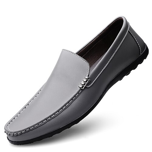 

Herre Sko Tøfler & Slip-ons Kontor / Bedrift Penny Loafers Afslappet Daglig Gang Elastisk stof Åndbart Sort Grå Sommer Forår