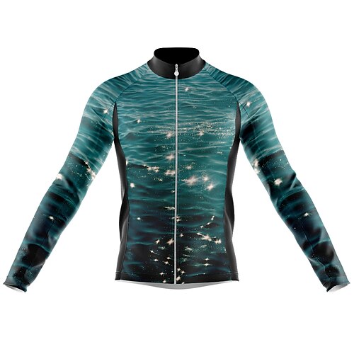 

Men's Cycling Jersey Long Sleeve Bike Jersey with 3 Rear Pockets Mountain Bike MTB Road Bike Cycling Cycling Breathable Ultraviolet Resistant Quick Dry Dark Green Polyester Sports Clothing Apparel