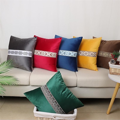 

Velvet Stitching Double Side Cushion Cover 1PC Soft Decorative Square Throw Pillow Cover Cushion Case Pillowcase for Bedroom Livingroom Indoor Cushion for Sofa Couch Bed Chair