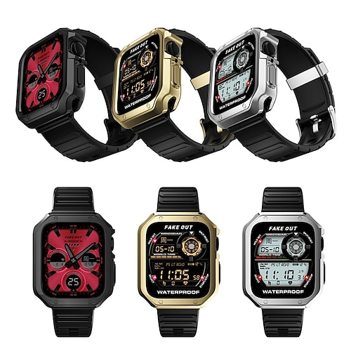 

1PC Smart Watch Band with Case Compatible with Apple iWatch Series 8 7 6 5 4 3 2 1 SE for iWatch Smartwatch Strap Wristband TPU Adjustable Breathable Rugged