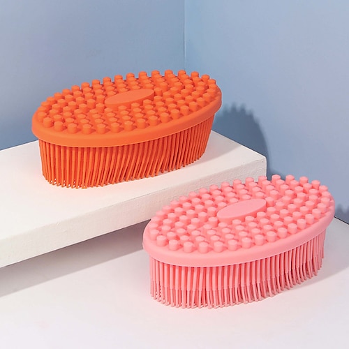 

Baby Shampoo Massage Silicone Bath Brush Scrub Pet Baby Silicone Bath Brush