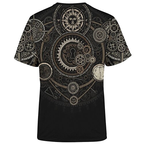 

Men's Unisex T shirt Tee 3D Print Graphic Prints Machine Crew Neck Street Daily Print Short Sleeve Tops Casual Comfortable Big and Tall Sports Brown / Summer