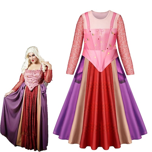 

Hocus Pocus The Witcher 3 Dress Vacation Dress Girls' Movie Cosplay Cosplay Green Rosy Pink Red Dress Children's Day Masquerade Polyester