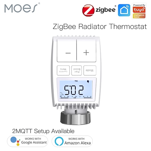 

Tuya ZigBee3.0 New Mini Radiator Actuator Valve Smart Programmable Thermostat Temperature Controller External Sensor Accurate Heater TRV Thermostatic Radiator Valve Voice Control with Alexa