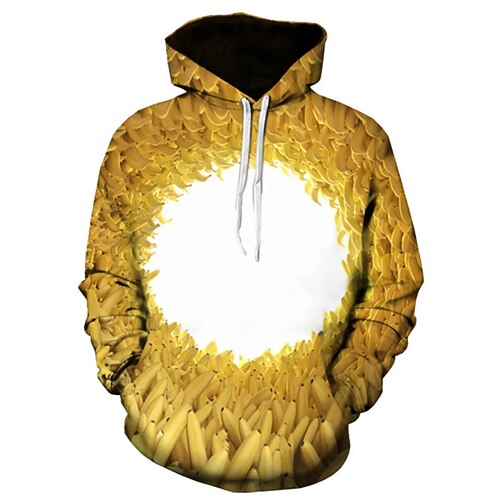 

Men's Unisex Hoodie Pullover Hoodie Sweatshirt Graphic Prints Fruit Print Hooded Daily Sports 3D Print Designer Casual Hoodies Sweatshirts Long Sleeve Yellow