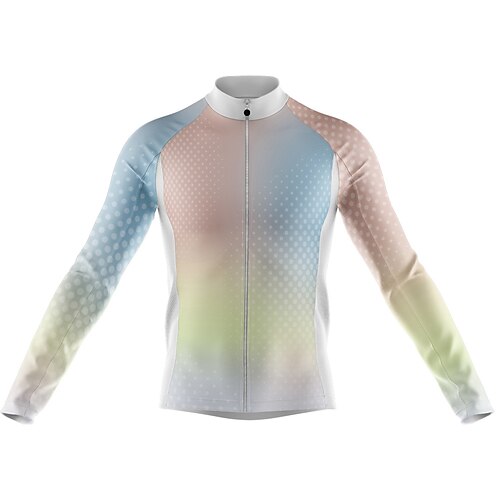 

Men's Cycling Jersey Long Sleeve Bike Jersey with 3 Rear Pockets Mountain Bike MTB Road Bike Cycling Cycling Breathable Ultraviolet Resistant Quick Dry WhitePink Polyester Sports Clothing Apparel