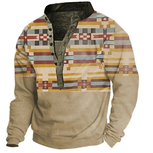 

Men's Unisex Sweatshirt Pullover Color Block Graphic Prints Print Casual Daily Sports 3D Print Designer Casual Hoodies Sweatshirts Brown