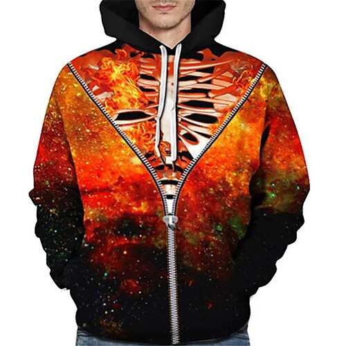 

Men's Unisex Hoodie Pullover Hoodie Sweatshirt Graphic Prints Flame Print Hooded Daily Sports 3D Print Designer Casual Hoodies Sweatshirts Long Sleeve Orange