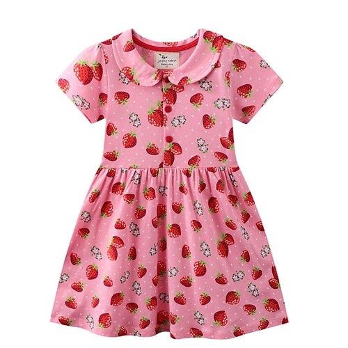 

Kids Little Girls' Dress Graphic Patterned A Line Dress Daily Print Pink Knee-length Short Sleeve Princess Sweet Dresses Spring Summer Regular Fit 1pcs 2-6 Years