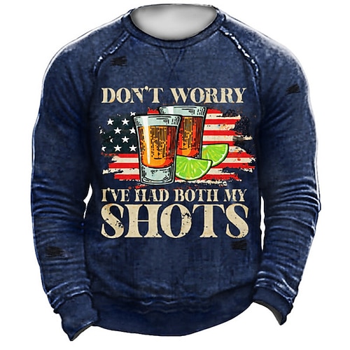 

Men's Unisex Sweatshirt Pullover Green Blue Khaki Black Crew Neck Graphic Prints National Flag Patchwork Print Daily Sports Holiday 3D Print Streetwear Designer Casual Spring & Fall Clothing Apparel