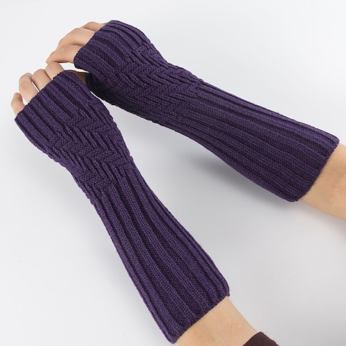 

Men's Women's Fingerless Gloves Warm Winter Gloves Gift Daily Solid / Plain Color Knit Cosplay 1 Pair
