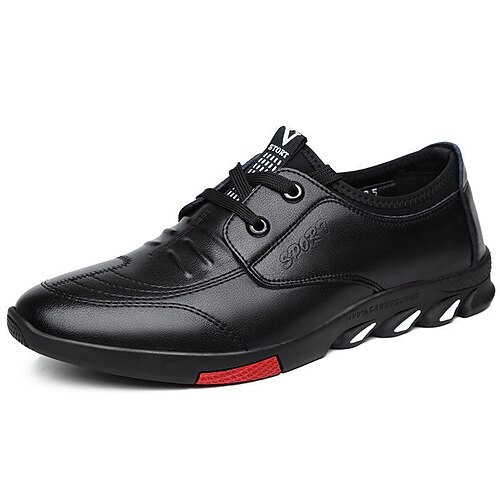 

Men's Sneakers Business Casual Daily Office Career Walking Shoes PU Dark Brown Black Fall Winter