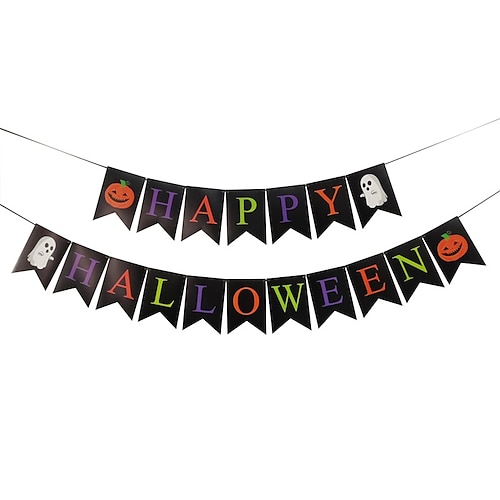 

1 set Halloween Pumpkin Ghost Festival / Party Banner Garland for Gift Decoration Party 7.875.51 inch Paper