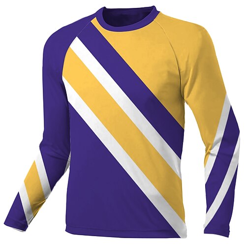 

Men's Downhill Jersey Long Sleeve Purple Patchwork Bike Breathable Quick Dry Polyester Spandex Sports Patchwork Clothing Apparel / Stretchy