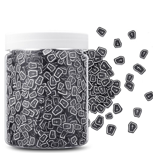 

Halloween Soft Pottery Painted Pottery Black Tombstone Rip Manicure Hand-drop Glue Material Jewelry