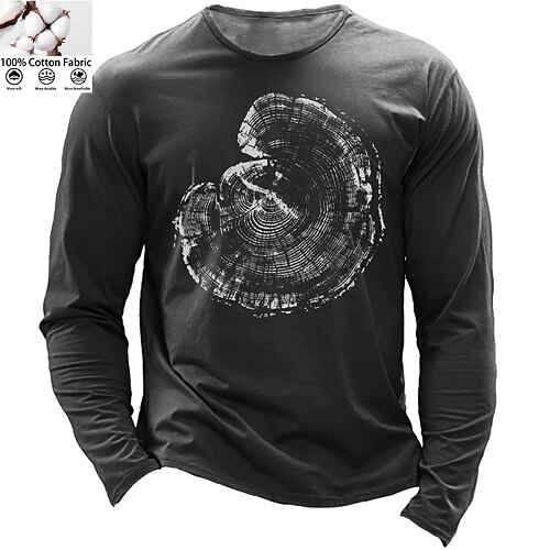 

Men's Unisex T shirt Tee Plants Crew Neck Green Navy Blue Gray Black Print Outdoor Street Long Sleeve Print Clothing Apparel Sports Designer Simple Casual