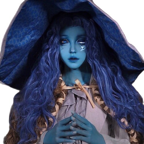 

Elden Ring Soft Cat Brand Ranni Cosplay Wigs Game Elden Ring Cosplay Light Blue Long Curly Hair