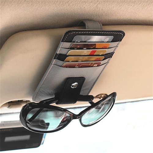 

1pcs Car Sun Visor Organizer Fashion design Ticket Card Clip with Multi Storage Pockets Leather For SUV Truck Van