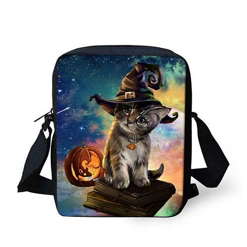 

Unisex Halloween Mobile Phone Bag 3D Print Crossbody Bag Oxford Cloth Zipper 3D Halloween Rainbow