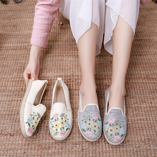 

hot air fisherman shoes spring new ladies one-leg set light retro ethnic style comfortable simple flat shoes