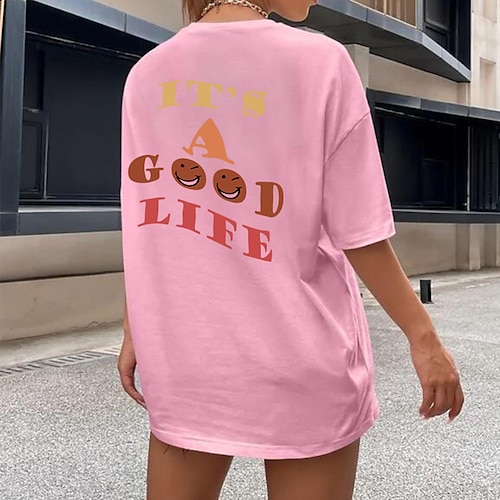 

Women's T shirt Tee Graphic Patterned Casual Daily Holiday Painting T shirt Tee Short Sleeve Round Neck Basic Green White Black S