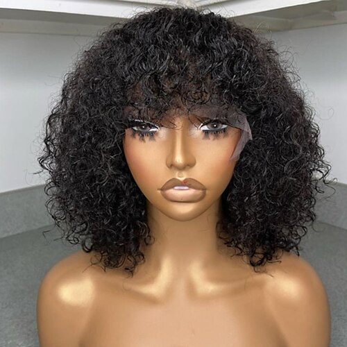 

Remy Human Hair 13x4 Lace Front Wig Free Part Brazilian Hair Curly Black Natural Wig 130% 150% 180% Density with Baby Hair Glueless Pre-Plucked For Women wigs for black women Short Long Human Hair