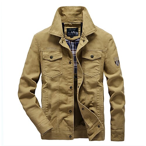 

Men's Winter Jacket Sherpa jacket Winter Coat Casual Jacket Windproof Warm Street Holiday Daily Wear Zipper Turndown Streetwear Chic & Modern Casual Jacket Outerwear Pure Color Pocket Army Green