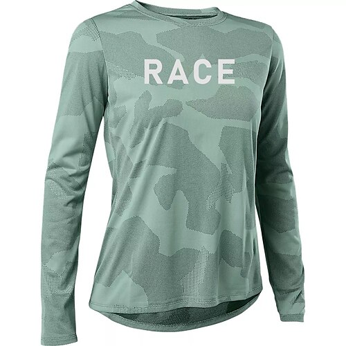 

21Grams Women's Downhill Jersey Long Sleeve Green Grey Camo / Camouflage Bike Breathable Quick Dry Polyester Spandex Sports Camo / Camouflage Clothing Apparel / Stretchy / Athleisure