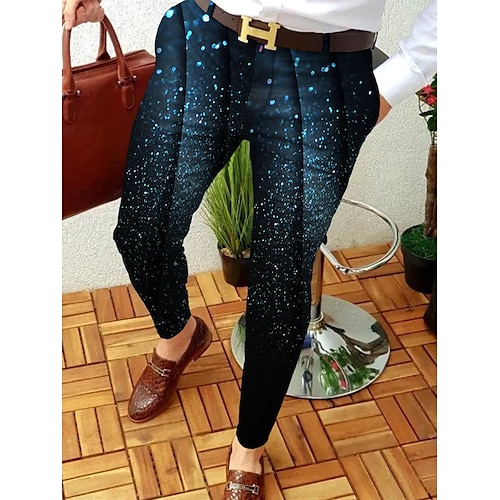 

Men's Chinos Trousers Jogger Pants Print Geometry Full Length Casual Daily Trousers Smart Casual Black Micro-elastic