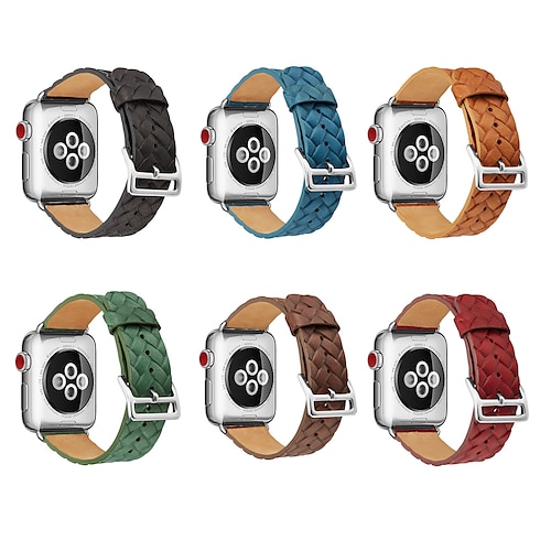 

1PC Smart Watch Band Compatible with Apple iWatch Series 8 7 6 5 4 3 2 1 SE Sport Band Leather Loop for iWatch Smartwatch Strap Wristband PU Leather Handmade Adjustable Shockproof
